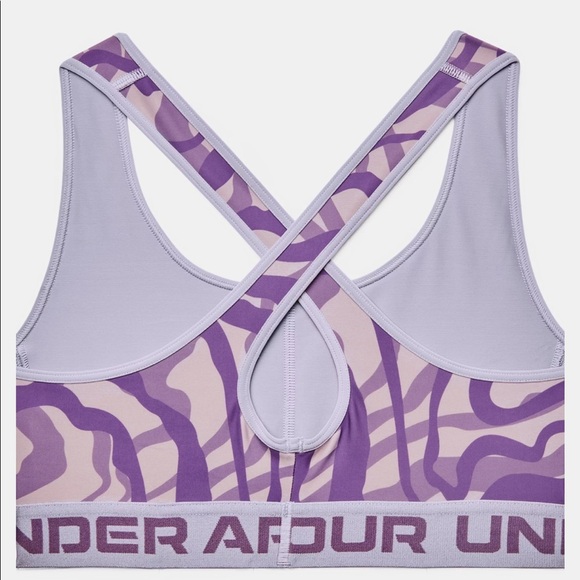 NWT Under Armour Women's Armour® Mid Crossback Mid Printed Sports Bra - Picture 4 of 6
